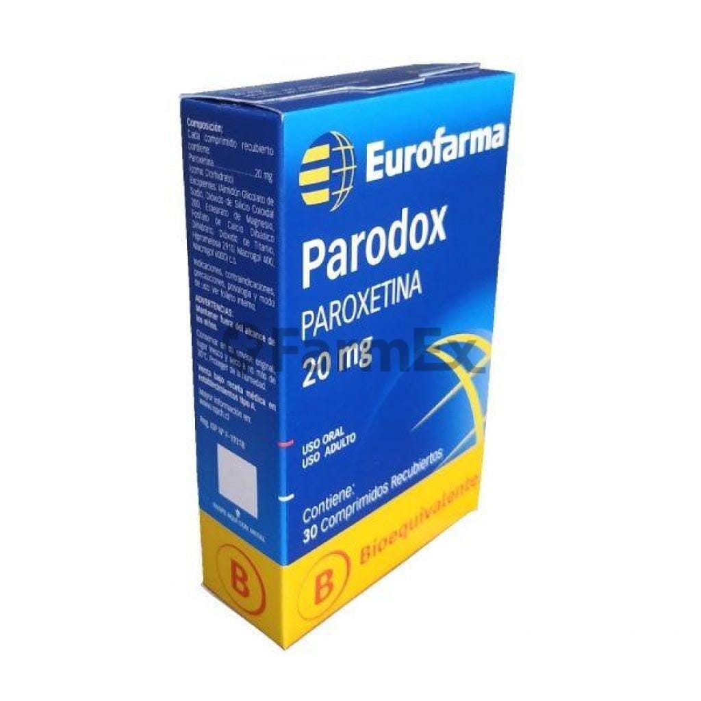 Parodox 20 mg x 30 comprimidos susc-1 de 3 meses Farmex-Suscripciones-Persistente